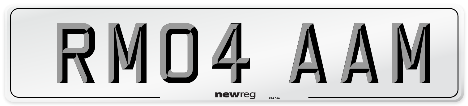 RM04 AAM Number Plate from New Reg